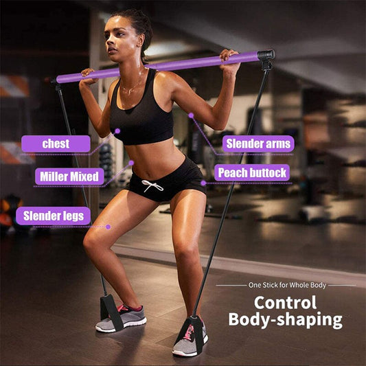 Pilates Bar Stick Yoga Pull Rods Pull Rope Yoga Resistance Band Sport Training Elastic Bands Crossfit Home Gym Fitness Equipment