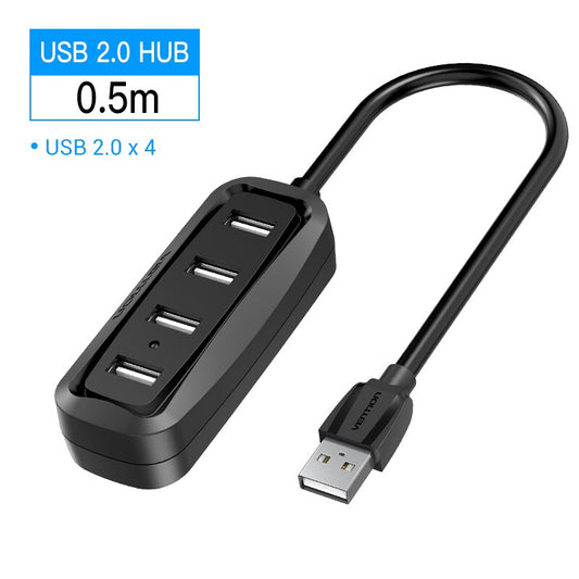 Vention USB 2.0 HUB 4 Port with LED Multi USB Splitter for Lenovo Xiaomi Macbook Pro Air Computer Accessories Laptop HUB USB 2.0.