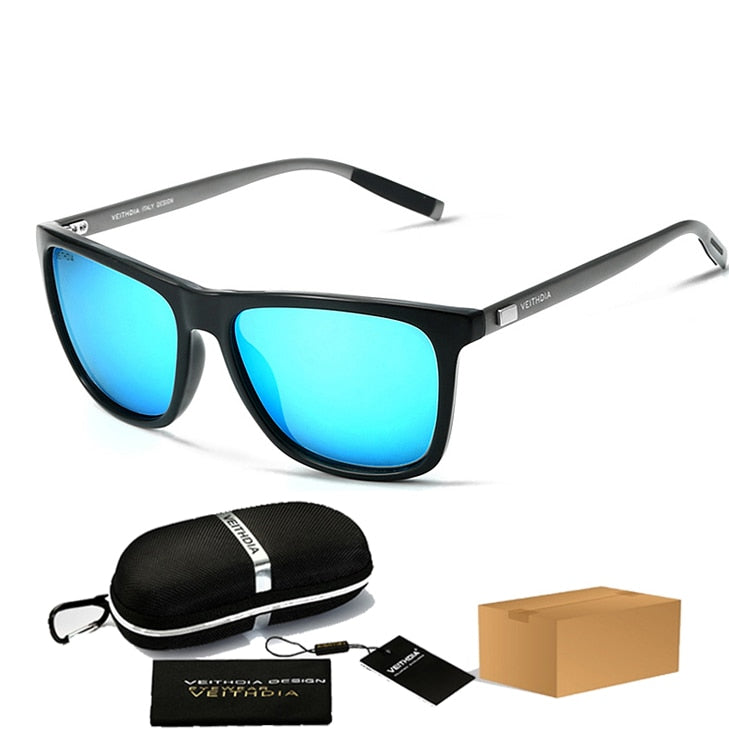 VEITHDIA Brand Unisex Retro Aluminum+TR90 Square Polarized Sunglasses Lens Vintage Eyewear Accessories Sun Glasses For Men/Women.