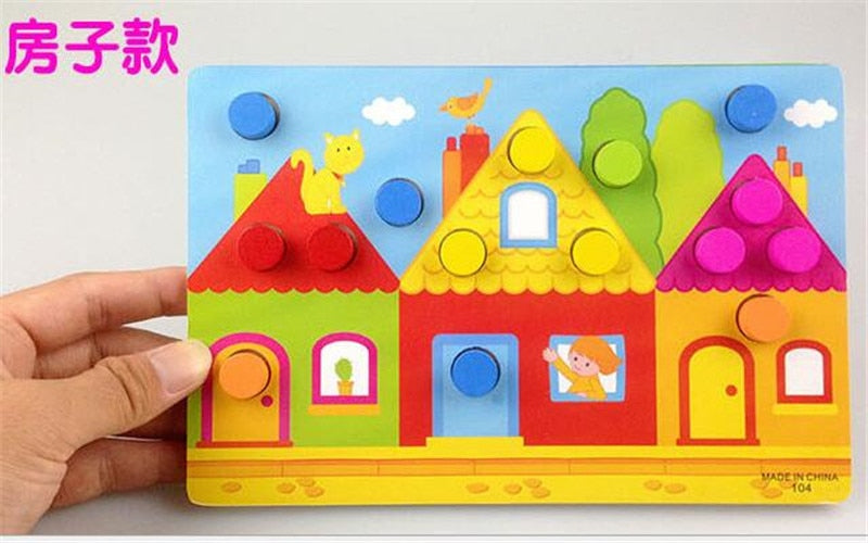 1Set Wooden Hammering Ball Hammer Box Children Fun Playing Hamster Game Toy Early Learning Educational Toys.