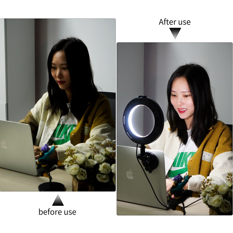 VIJIM CL05 6'' 3200k-6500k Ring Light Led Video Light Video Conference Light with Suction cup Laptop Live Streaming Fill Light