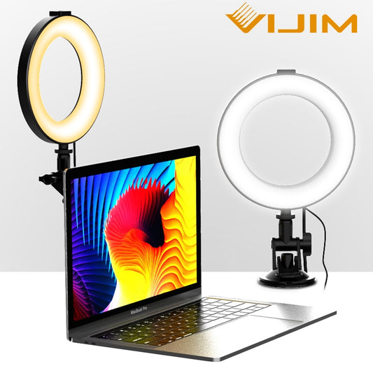 VIJIM CL05 6'' 3200k-6500k Ring Light Led Video Light Video Conference Light with Suction cup Laptop Live Streaming Fill Light