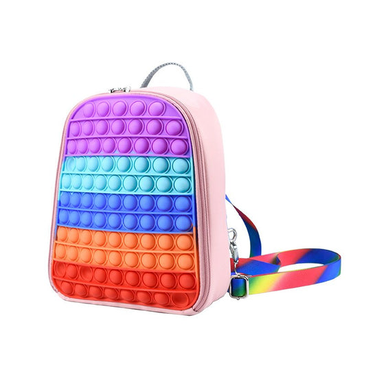 New Backpack Pop Silicone Push Bubble Backpack Student Bag Sensory Anti-stress Pops Boy Girl Backpack Children Relax Fidget Toys.