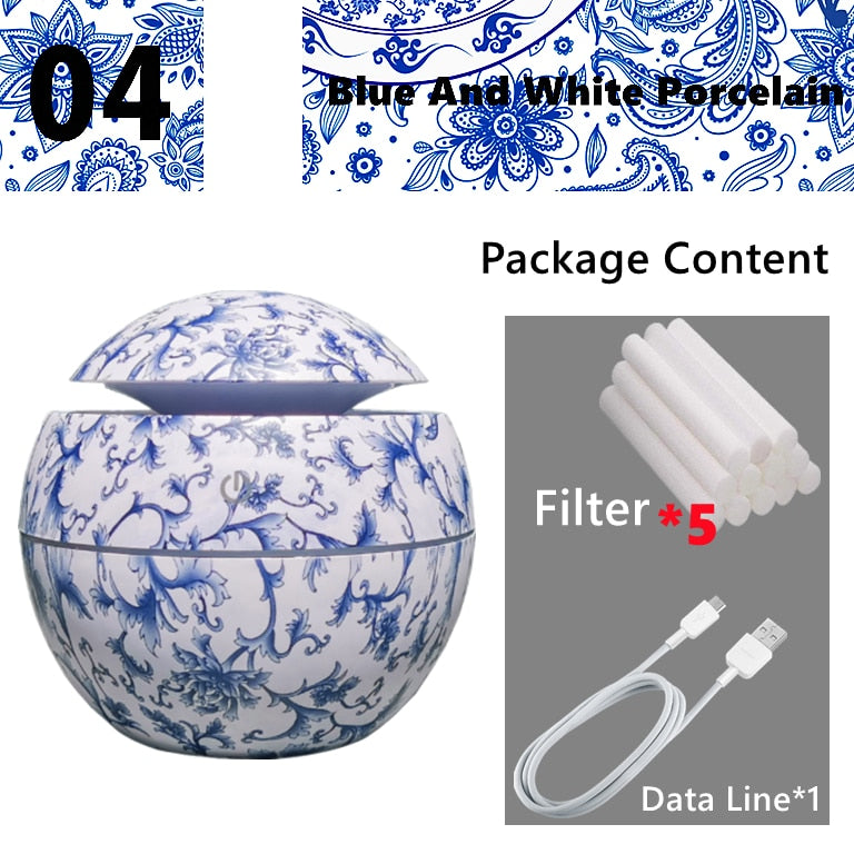 Mini Air Humidifier Ultrasonic USB Aroma Diffuser Wood Grain LED Night Light Electric Essential Oil Diffuser Aromatherapy Home.