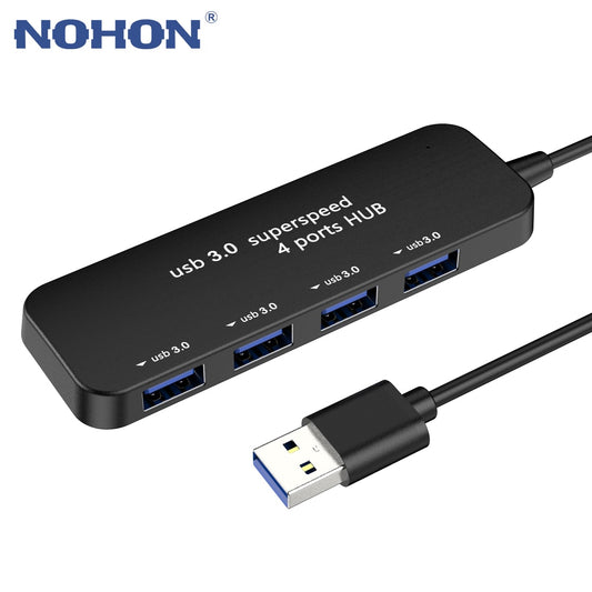 Ultra-thin 4-port USB 3.0 HUB High Speed Indicator Light USB Hub For Multi-device Computer Laptop Desktop PC Adapter USB 3.0 HUB