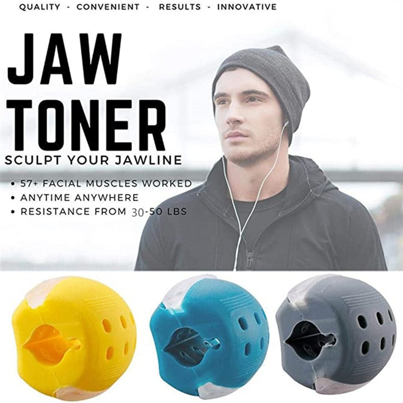 30-50Lbs New Food Grade Silicone Jawline Fitness Ball Face Jaw Trainer Facial Bite Muscle Chew Device Neck Mandibular Exerciser.