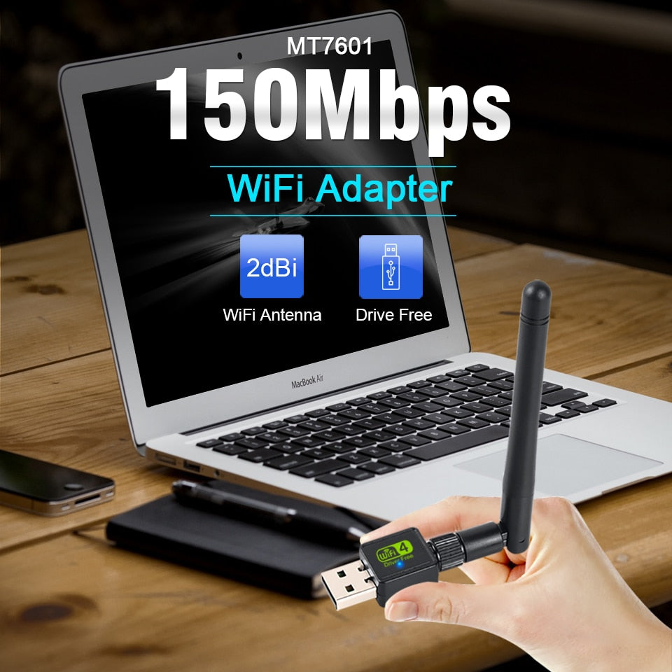 USB Wifi Adapter Antenna Wifi USB Wi fi Adapter Card Wi-fi Adapter Ethernet Wifi Dongle MT7601 Free Driver For PC Desktop laptop.
