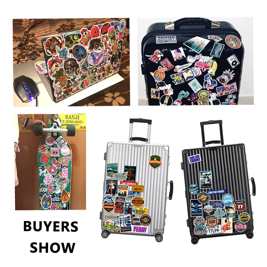 50 PCS Neon Light Sticker Gifts Toys for Children Anime Animal Cute Decals Stickers to Laptop Phone Suitcase Guitar Fridge Car.