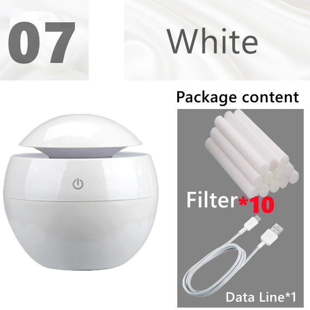 Mini Air Humidifier Ultrasonic USB Aroma Diffuser Wood Grain LED Night Light Electric Essential Oil Diffuser Aromatherapy Home.