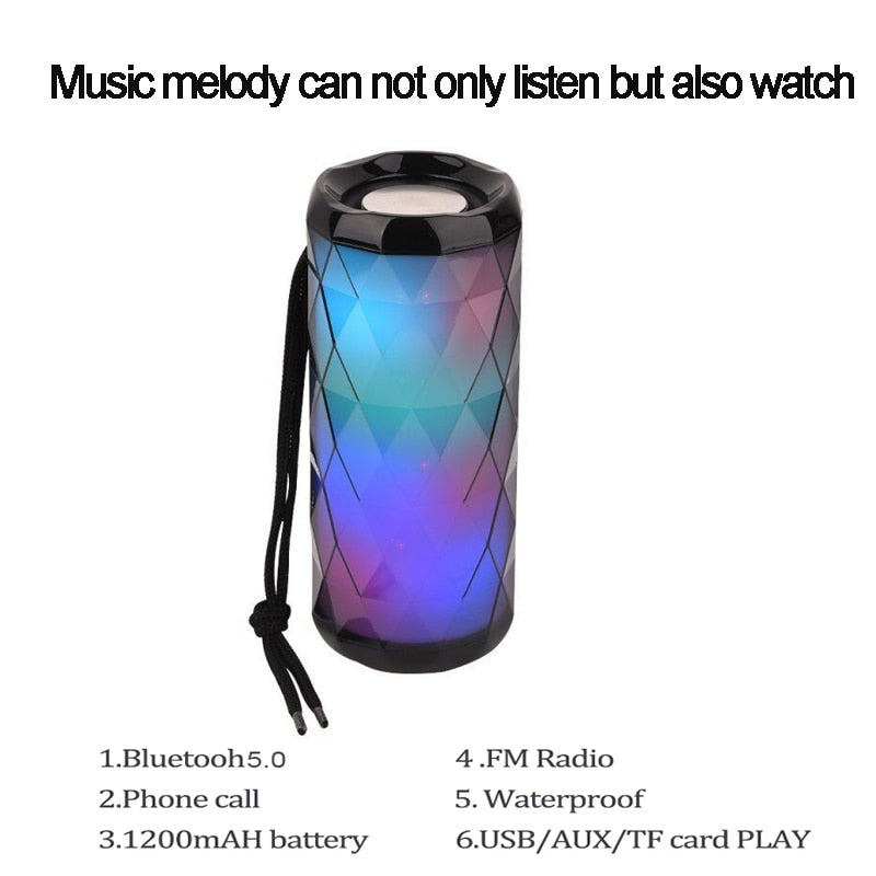 Portable bluetooth speaker tg167 bass color cool polygonal design waterproof wireless speaker, high-definition noise reduction,.