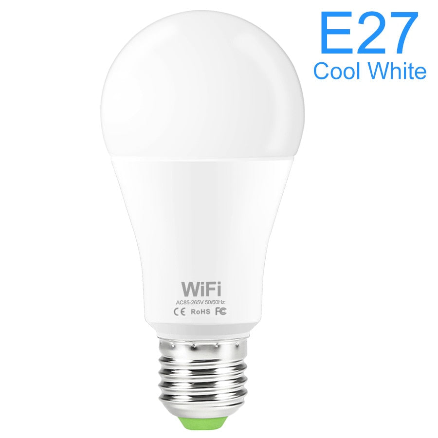 15W Smart WiFi Light Bulb E27 B22 Dimmable LED Lamp APP Smart Wake up Night Light Compatible with Amazon Alexa Google Home.