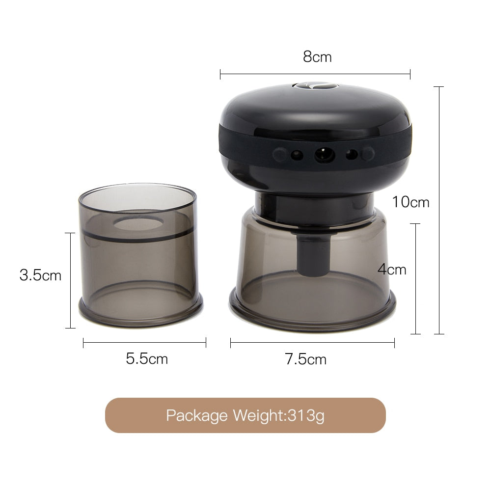Smart Vacuum Suction Cup Cupping Therapy Massage Jars Anti-Cellulite Massager Body Cups Rechargeable Fat Burning Slimming Device.