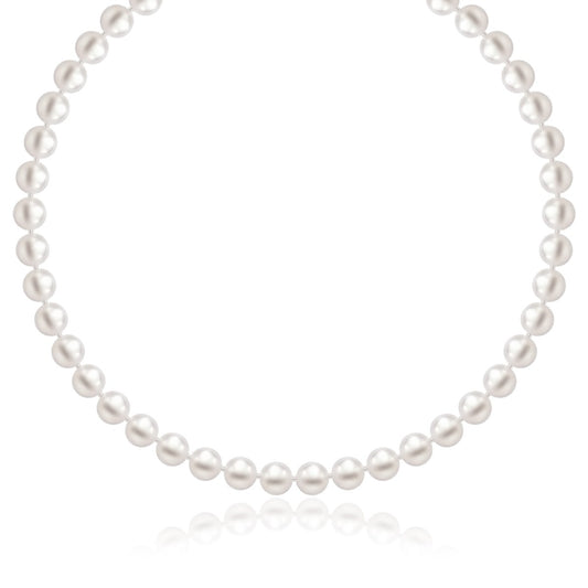 14k Yellow Gold Necklace with White Freshwater Cultured Pearls (6.0mm to 6.5mm)