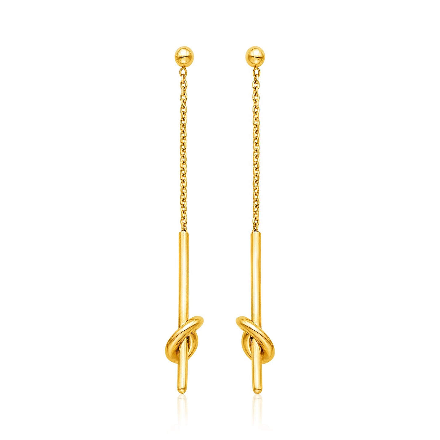 14k Yellow Gold Dangle Earrings with Knots
