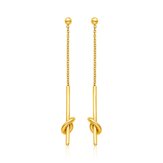 14k Yellow Gold Dangle Earrings with Knots