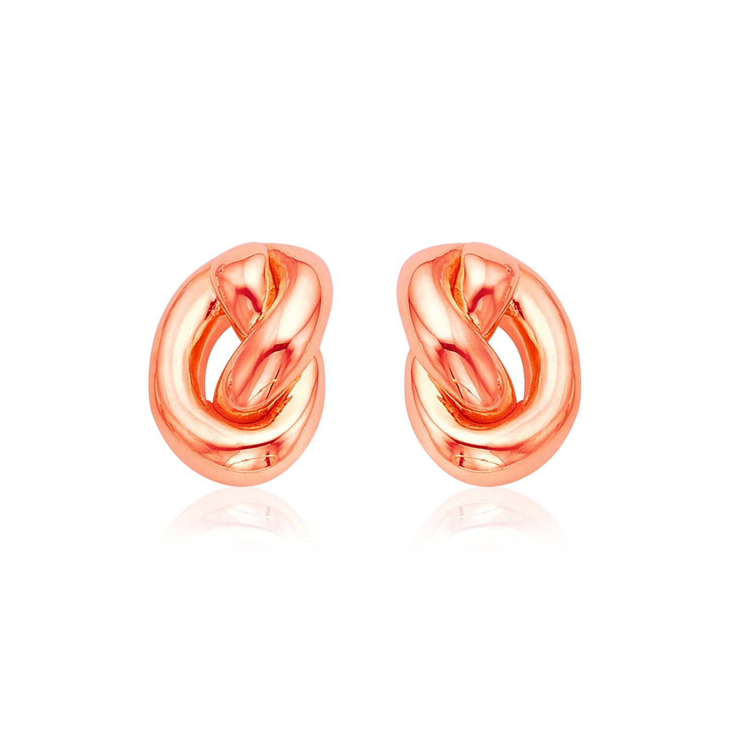 14k Rose Gold Polished Knot Earrings