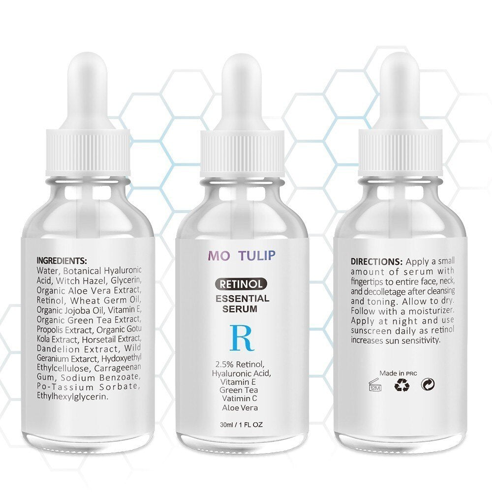 MO TULIP Retinol 2.5% Vitamin C / A Facial Anti Wrinkle Serum Remove Dark Spots Collagen Serum Anti Aging Essential Facial Serum