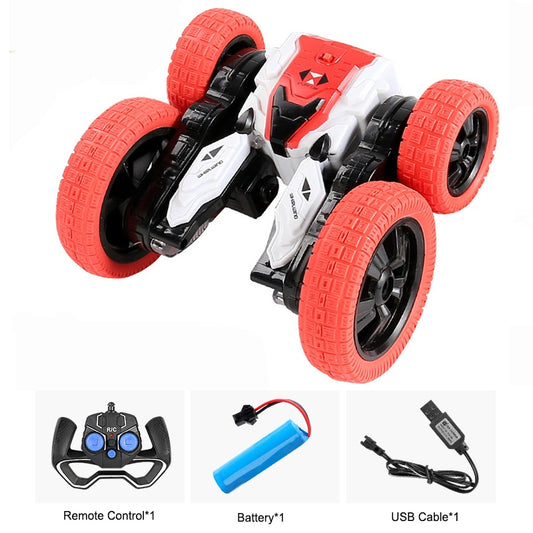 Roclub 4WD RC Car 2.4G Radio Remote Control Car 1:24 Double Side RC Stunt Cars 360° Reversal Vehicle Model Toys For Children Boy.