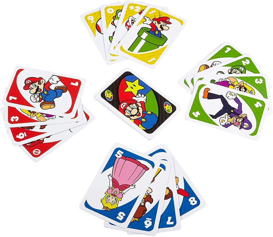 Super Mario Bros. Anime Game cartoon Card UNO Game Family Funny Entertainment Board Game Poker Cards Game childrens toy gifts.