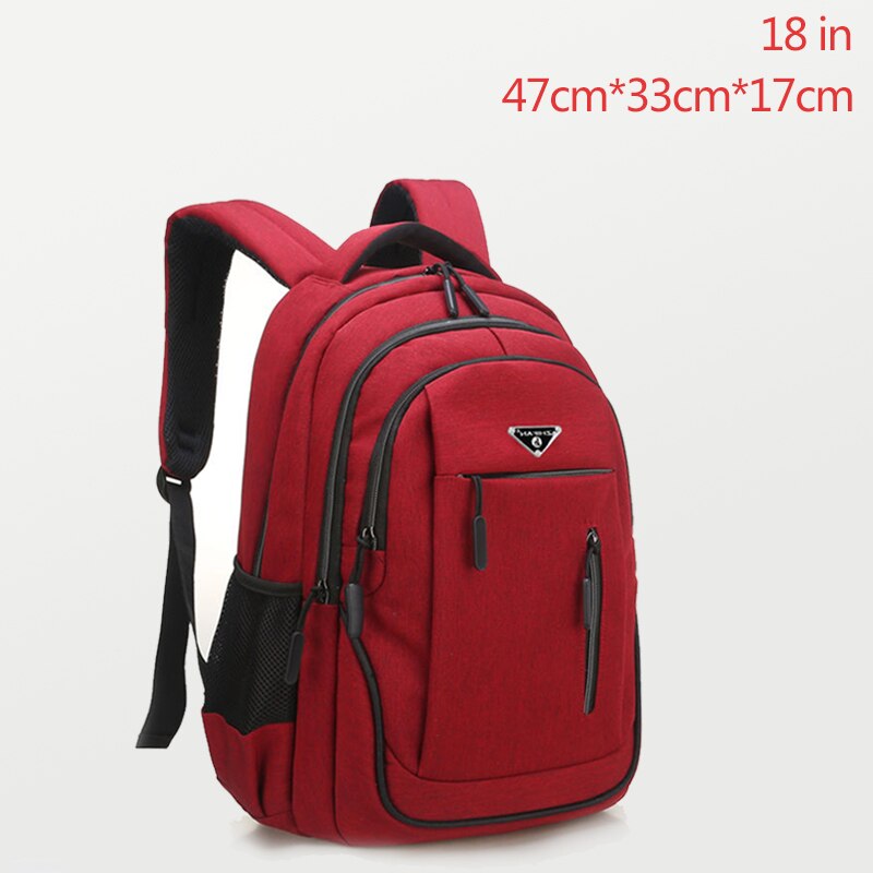 Large Capacity Backpack Men Laptop Backpacks 15.6 Oxford Black Solid Big High School Bags Teen College Boy Gril Student Backpack.