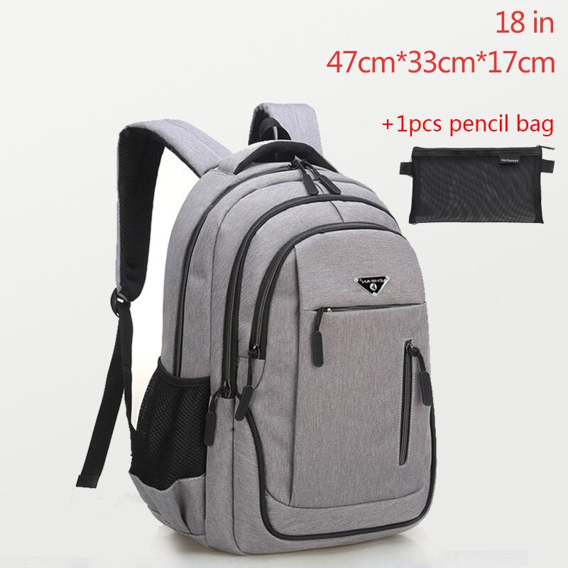 Large Capacity Backpack Men Laptop Backpacks 15.6 Oxford Black Solid Big High School Bags Teen College Boy Gril Student Backpack.