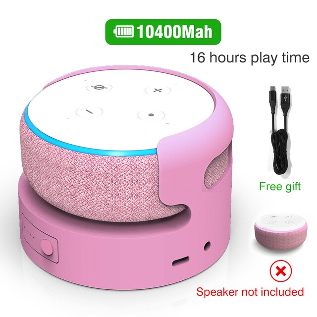 Battery base for Echo Dot 3rd Gen Battery Base portable charger power bank For echo dot 3 Alexa Speaker 8 Hours play time.