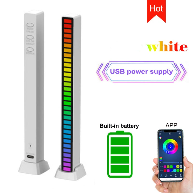 LED Light Bar Ambient RGB Sound Control App Control Pickup Voiceactivated Rhythm Lights Color Ambient Car Party Lamps of Music.