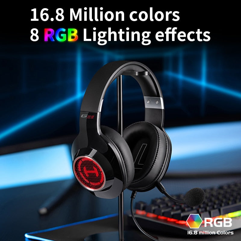 EDIFIER HECATE G2II Gaming Headphones 7.1 Surround Sound RGB Lighting Gamer Headset Noise Reduction MIC Headphones for PC/PS4.