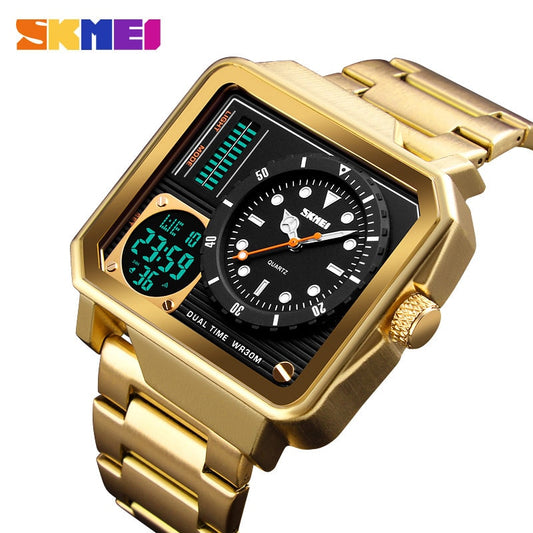 SKMEI Men Digital Electronic Watch Stainless Steel Strap Watches Day Date Display Personality Alarm Watchs Relogio Masculino.