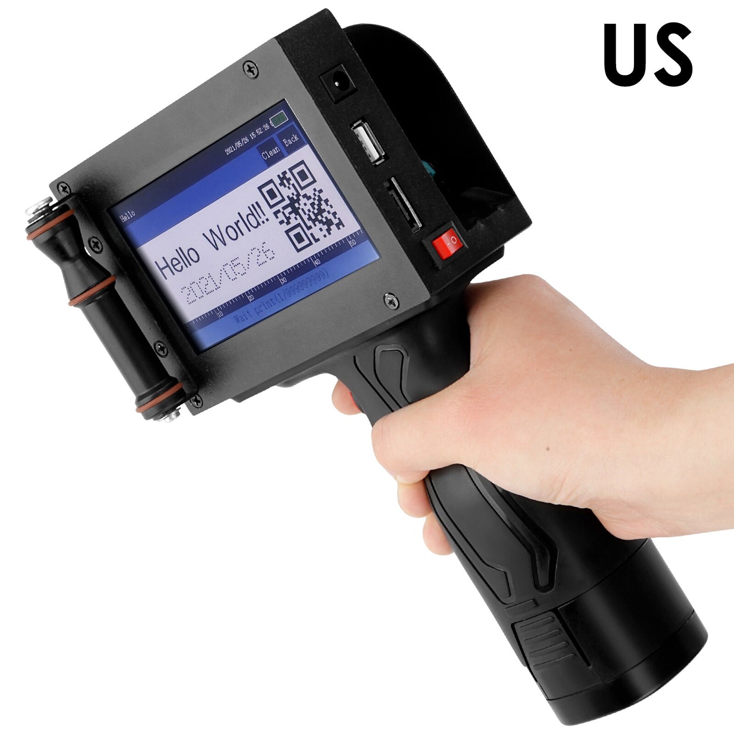 Handheld Inkjet Printer QR Bar Batch Code Date Number Logo Expiry Date Label Hand Jet Thermal Inkjet Printer + Ink Cartridge