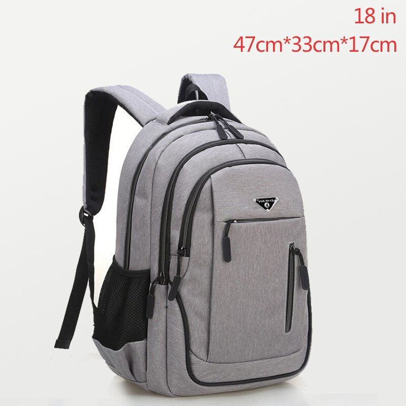 Large Capacity Backpack Men Laptop Backpacks 15.6 Oxford Black Solid Big High School Bags Teen College Boy Gril Student Backpack.