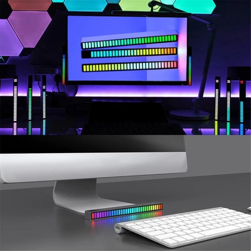 LED Light Bar Ambient RGB Sound Control App Control Pickup Voiceactivated Rhythm Lights Color Ambient Car Party Lamps of Music.