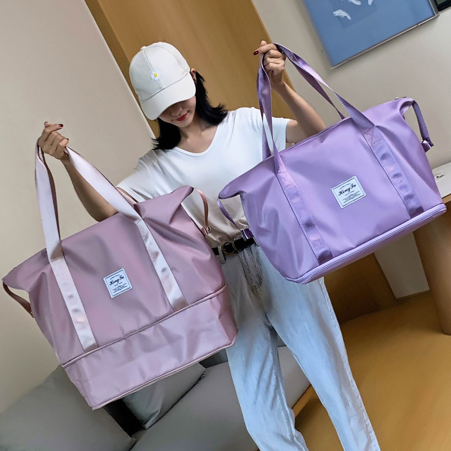 Foldable Large Capacity Storage Folding Bag Travel Bags Tote Carry On Luggage Handbag Waterproof Duffel Women Shoulder Bags