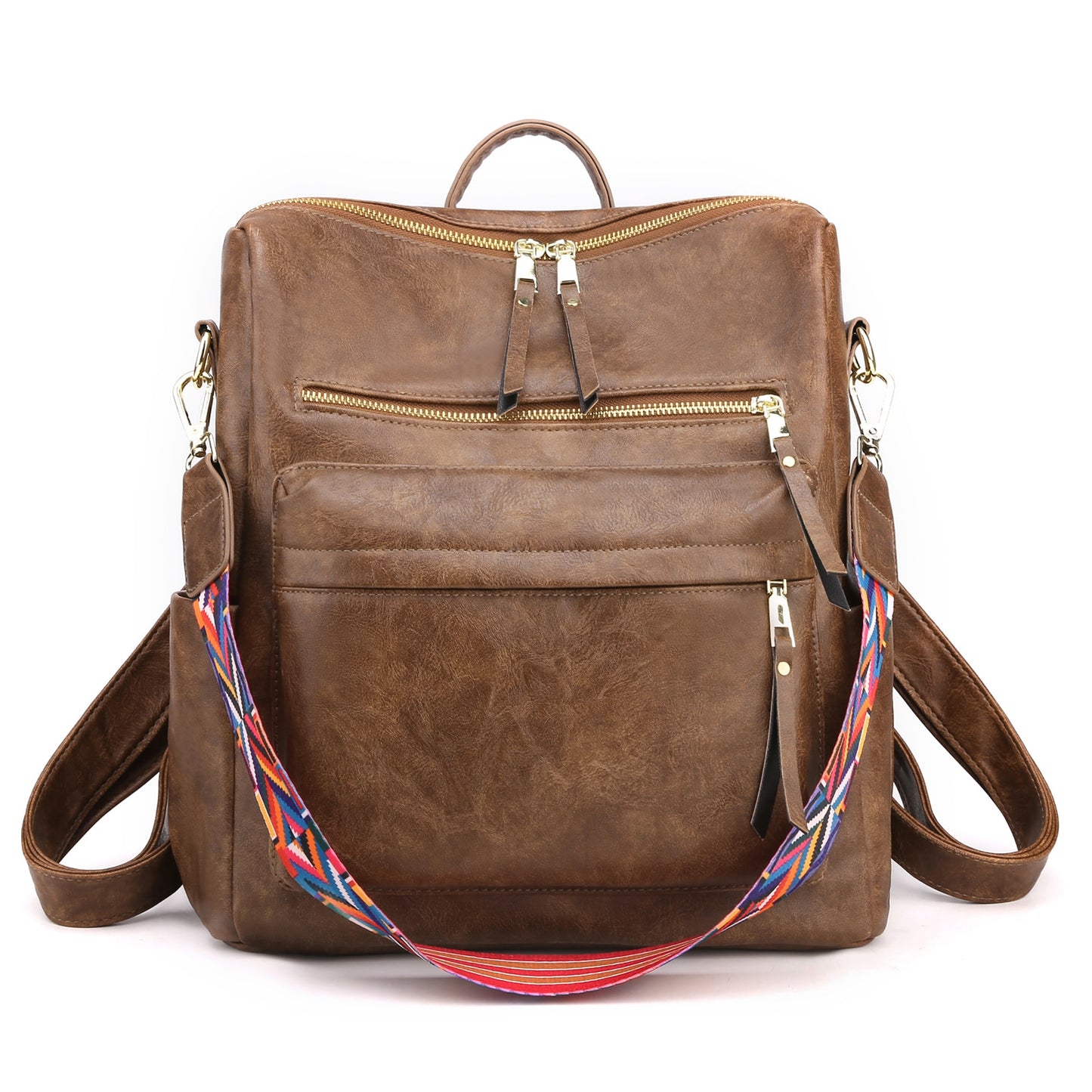 Retro Large capacity Backpack Women PU Leather Rucksack Women's Knapsack Travel Backpacks Shoulder School Bags Mochila Back Pack