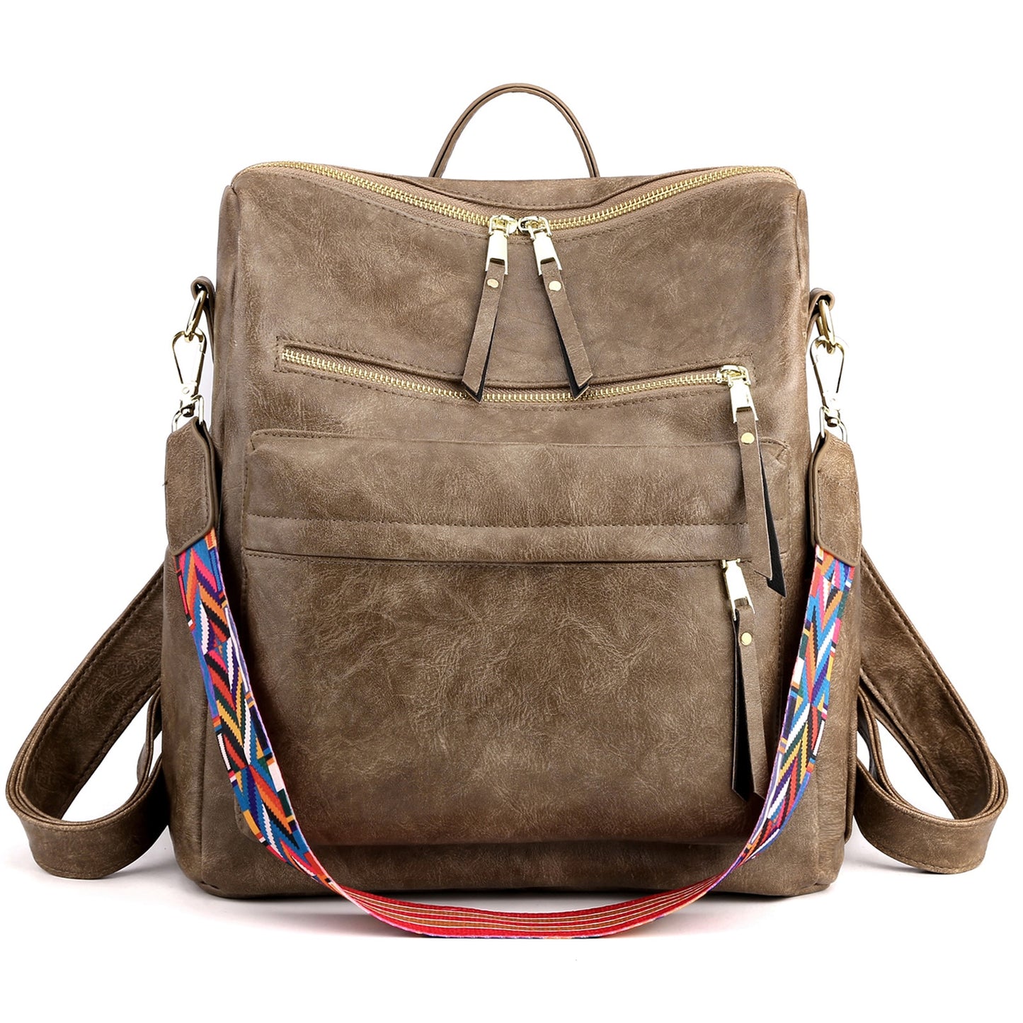 Retro Large capacity Backpack Women PU Leather Rucksack Women's Knapsack Travel Backpacks Shoulder School Bags Mochila Back Pack