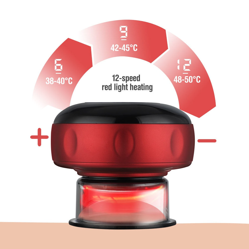 Electric Vacuum Cupping Massage Sunction Slimming Body Massager Device Guasha Anti-Cellulite Heating Negative Pressure Therapy.