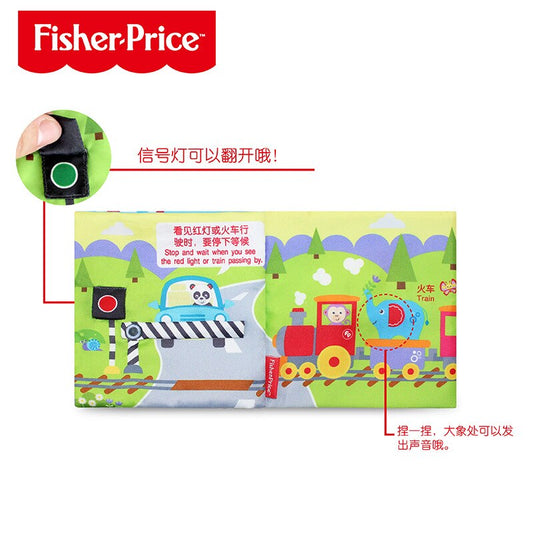 Fisher-Price Enlightenment Traffic Cognitive Book Torn Small Cloth Book Baby Early Education Soothing Toys 3-6 Months
