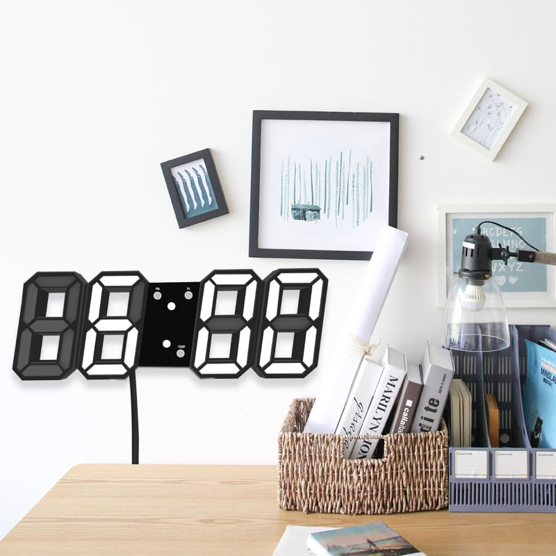 Nordic Digital Alarm Clocks Wall Clocks Hanging Watch Snooze Table Clocks Calendar Thermometer Electronic Clock Digital Clocks.