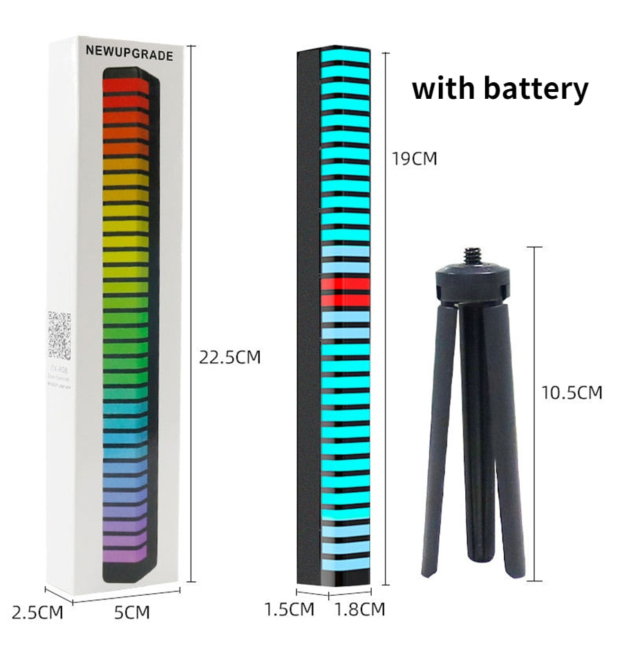 LED Light Bar Ambient RGB Sound Control App Control Pickup Voiceactivated Rhythm Lights Color Ambient Car Party Lamps of Music.