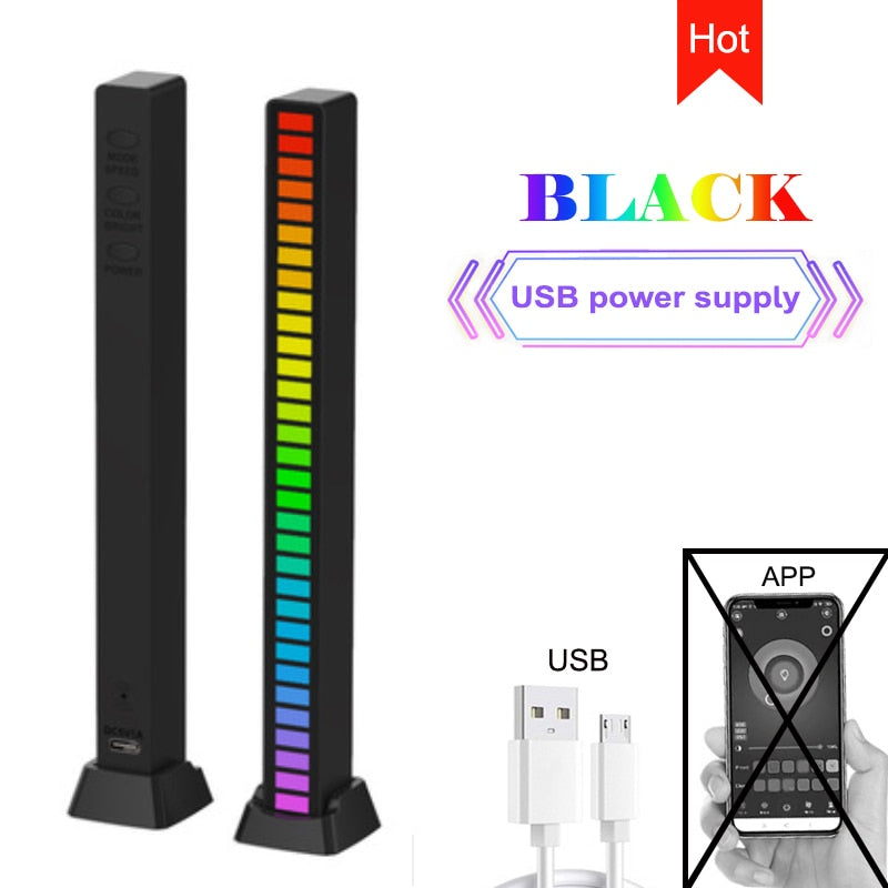 LED Light Bar Ambient RGB Sound Control App Control Pickup Voiceactivated Rhythm Lights Color Ambient Car Party Lamps of Music.