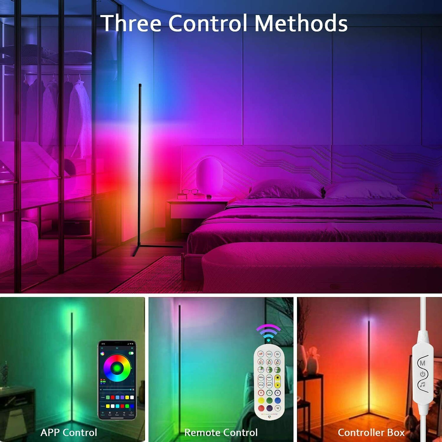 Leclstar Modern LED Floor Lamps RGB Lamp Indoor Lighting Atmospheric Bluetooth Remote Control Stand Light Home Living Room Decor.