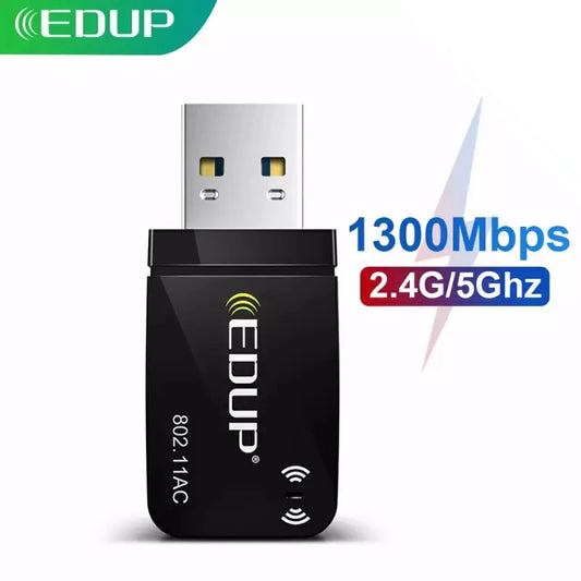 EDUP 1300Mbps Mini USB WiFi Adapter Dual Band Wifi Network Card 5G/2.4GHz Wireless AC USB Adapter for PC Desktop Laptop Win11