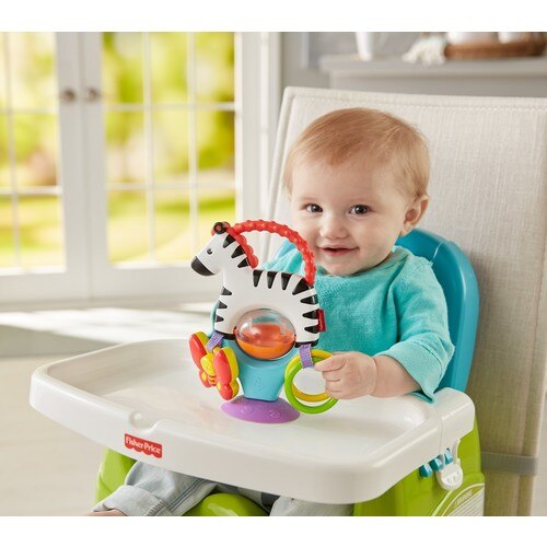 Fisher-Price Cute Zebra High Chair Toy, Colorful, Rattle FGJ11