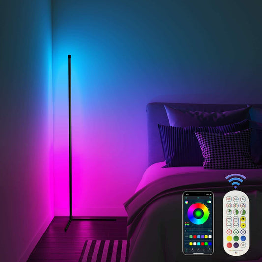 Leclstar Modern LED Floor Lamps RGB Lamp Indoor Lighting Atmospheric Bluetooth Remote Control Stand Light Home Living Room Decor.