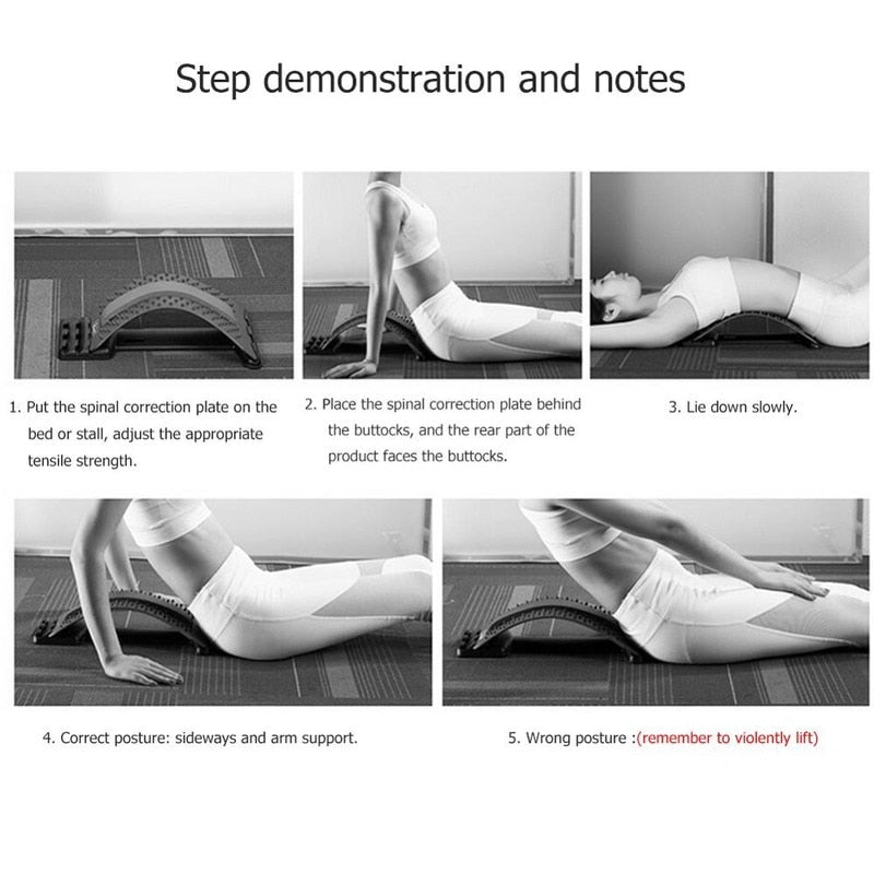 Back Massager Stretcher Equipment Massage Tools Massageador Magic Stretch Fitness Lumbar Support Relaxation Spine Pain Relief.