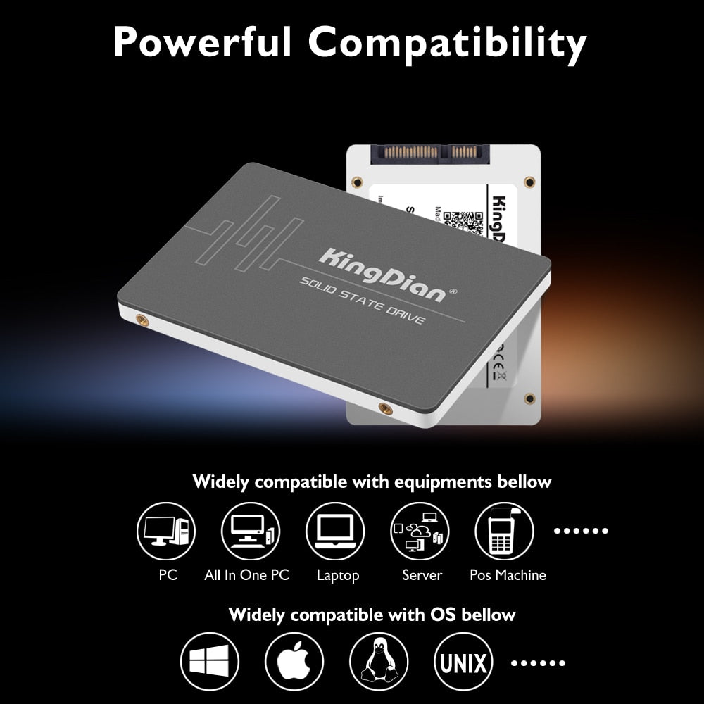 Kingdian SSD 1TB 2TB 480GB Internal Solid State Hard Drives SATA 120GB 240GB 512GB HDD 2.5 60GB For Laptop Desktop Computer.
