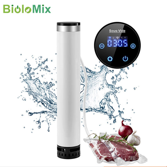 BioloMix 4th Generation Smart Wifi Sous Vide Cooker IPX7 Waterproof Super Slim Thermal Immersion Circulator with APP Control.