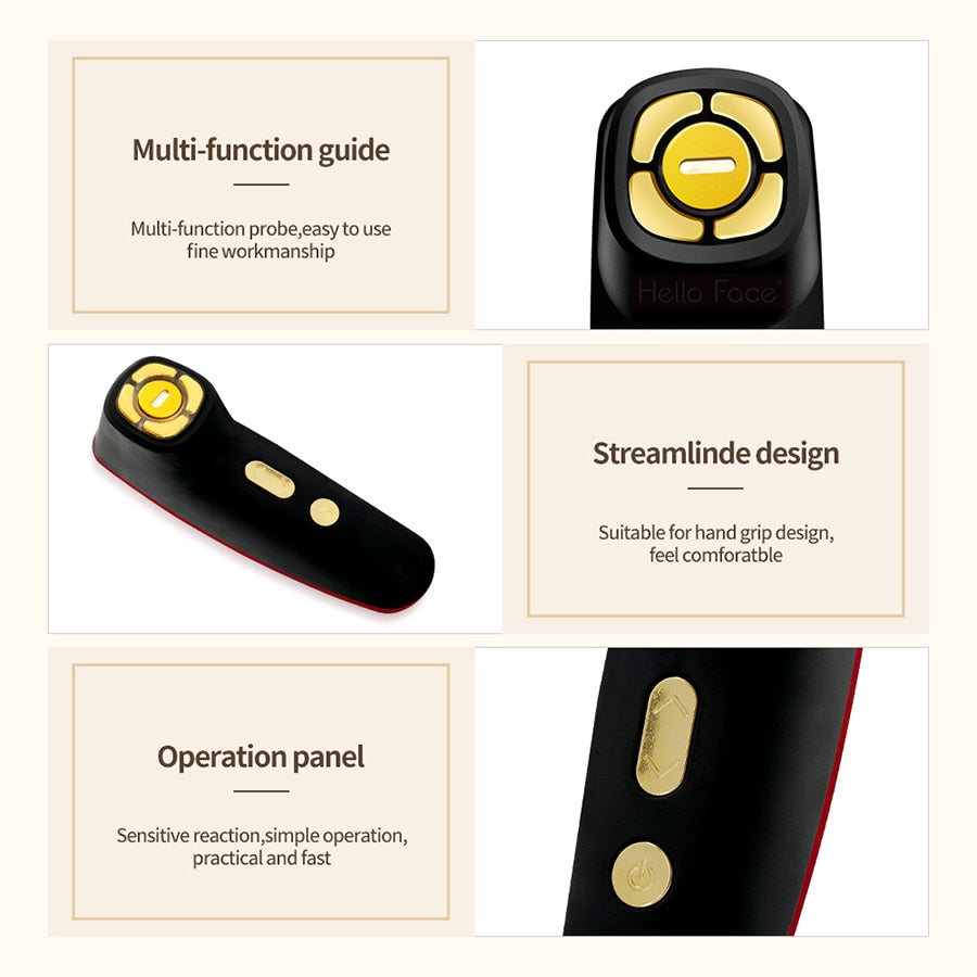 Hello Face MINI HIFU PRO RF Machine Radio Frequency 2M Face Lifting Device Ultrasonic Home Use Portable Facial Wrinkle Removal.