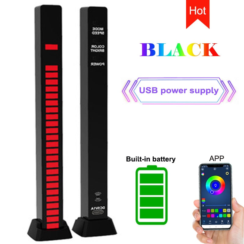 LED Light Bar Ambient RGB Sound Control App Control Pickup Voiceactivated Rhythm Lights Color Ambient Car Party Lamps of Music.