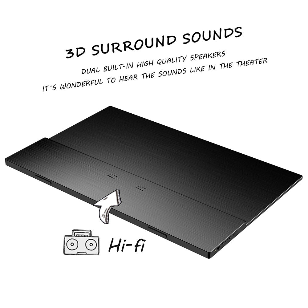 15.6inch Portable Monitor Touchscreen 1080P HDR IPS Panel Game Monitor USBC HDMI-compatibe for Smartphone Laptop Switch PS4 XBOX